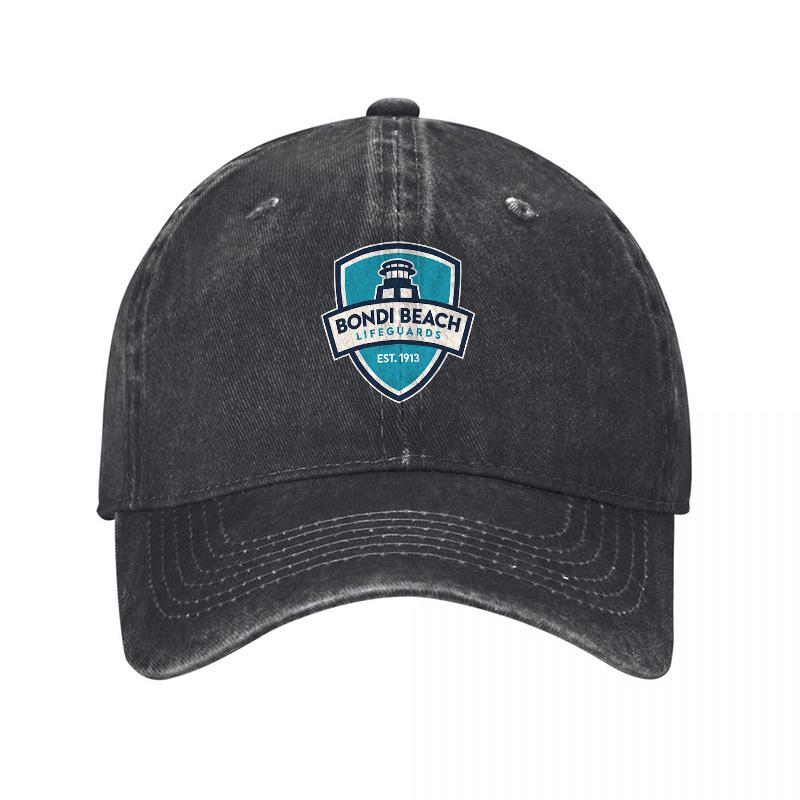 Bondi Beach Surf Club Washed Cotton Baseball Cap Vintage Unisex Adjustable Hat with Classic Logo Comfort Fit Outdoor Wear