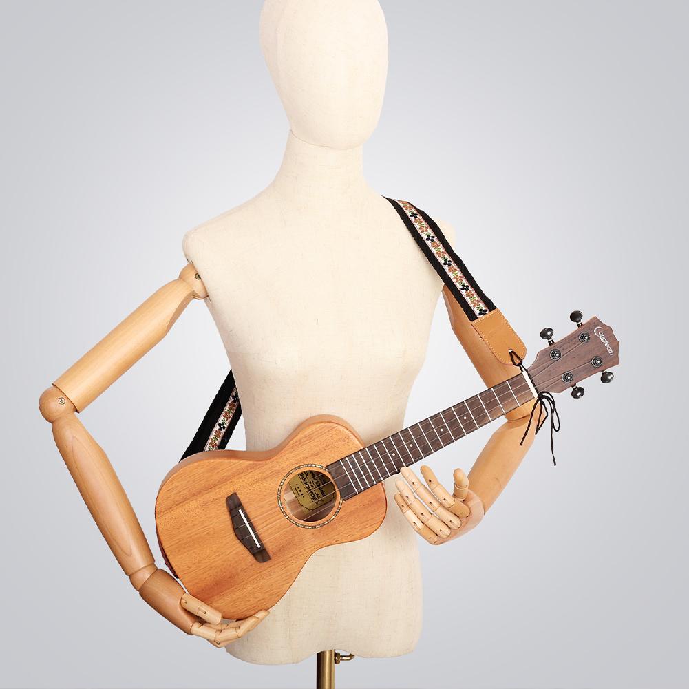 Universal Embroidered Ukuleles Strap Adjustable Ukuleles Shoulder Belt Ukeleles Belt Ukuleles Accessories