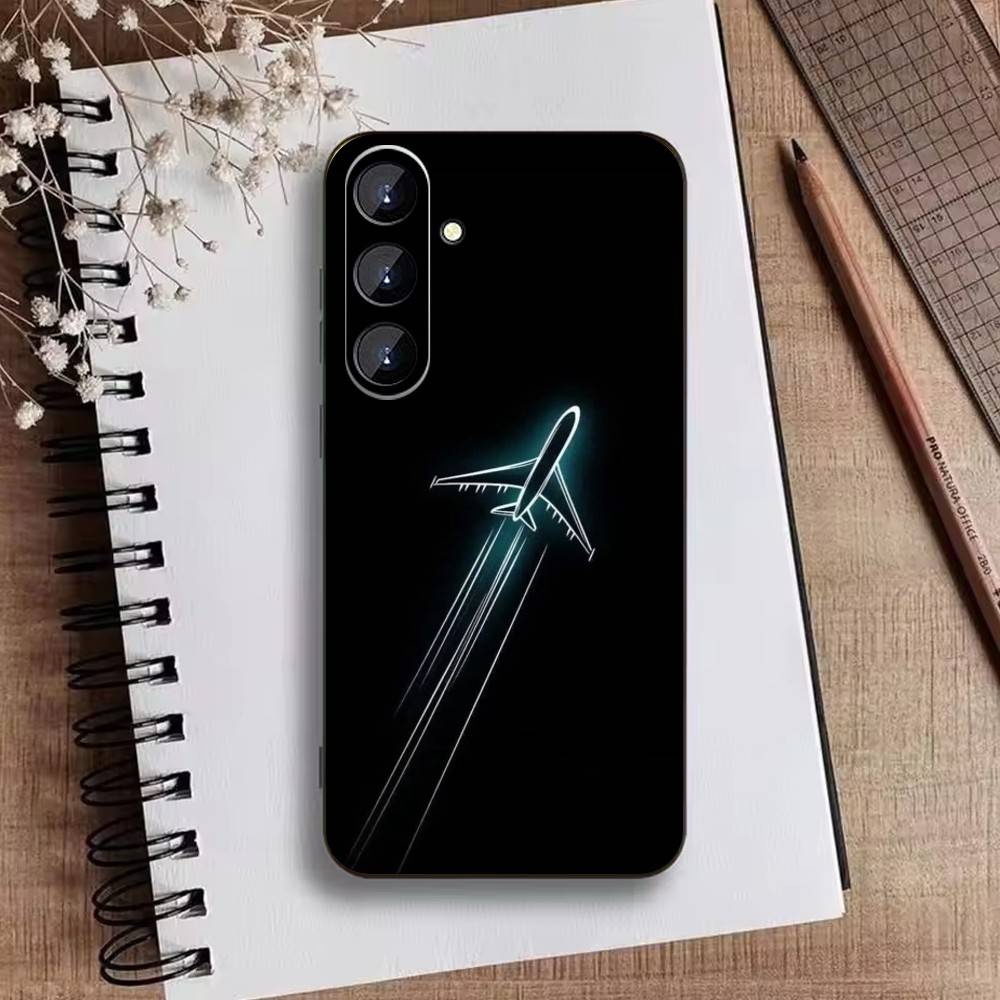 Матовый Жесткий Чехол для Телефона с Рисунком Маршрута Самолета для Samsung Galaxy A73, A21s, A22, A31, A52, A53, A71, A41 Мягкий Черный Корпус