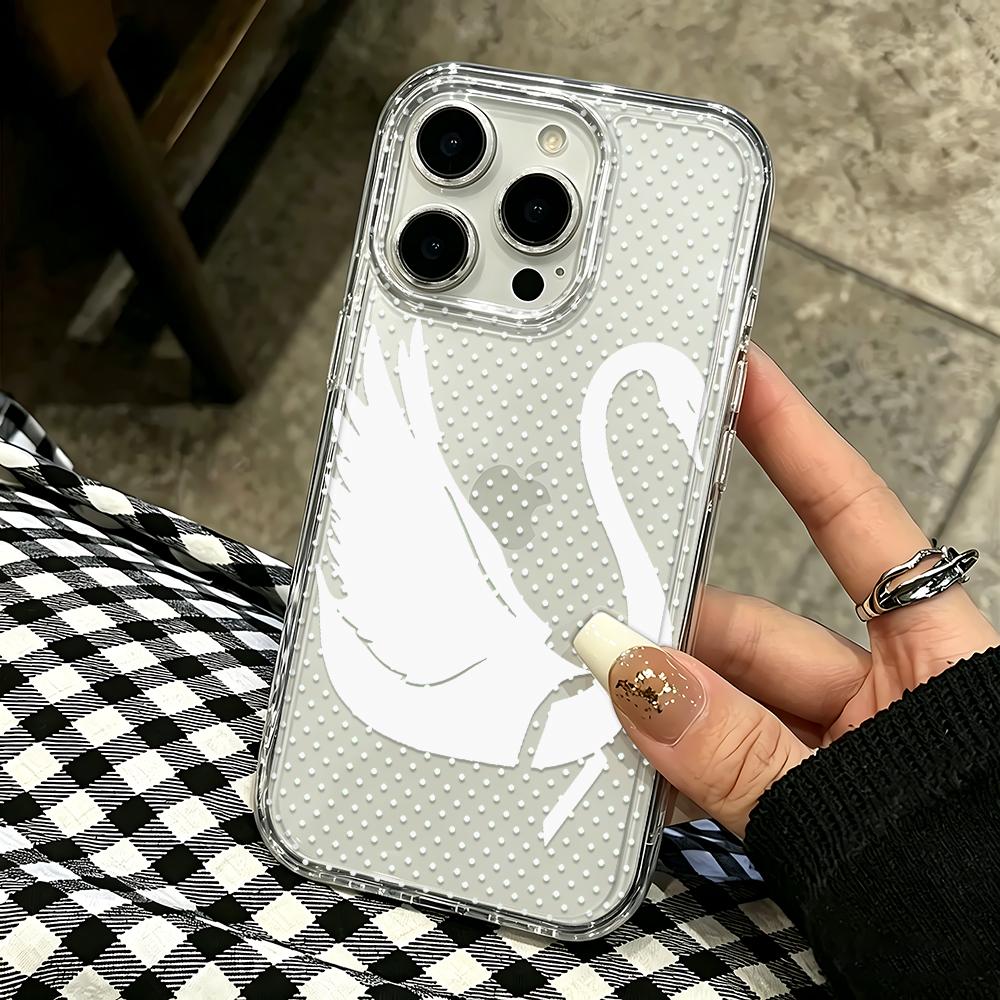 Чехол для телефона для iPhone 12 Pro Max 16 17 Air 15 14 13 Pro 12 11 14 Plus Винтажный Силуэт Лебедя Ударопрочный Силиконовый Funda Чехол