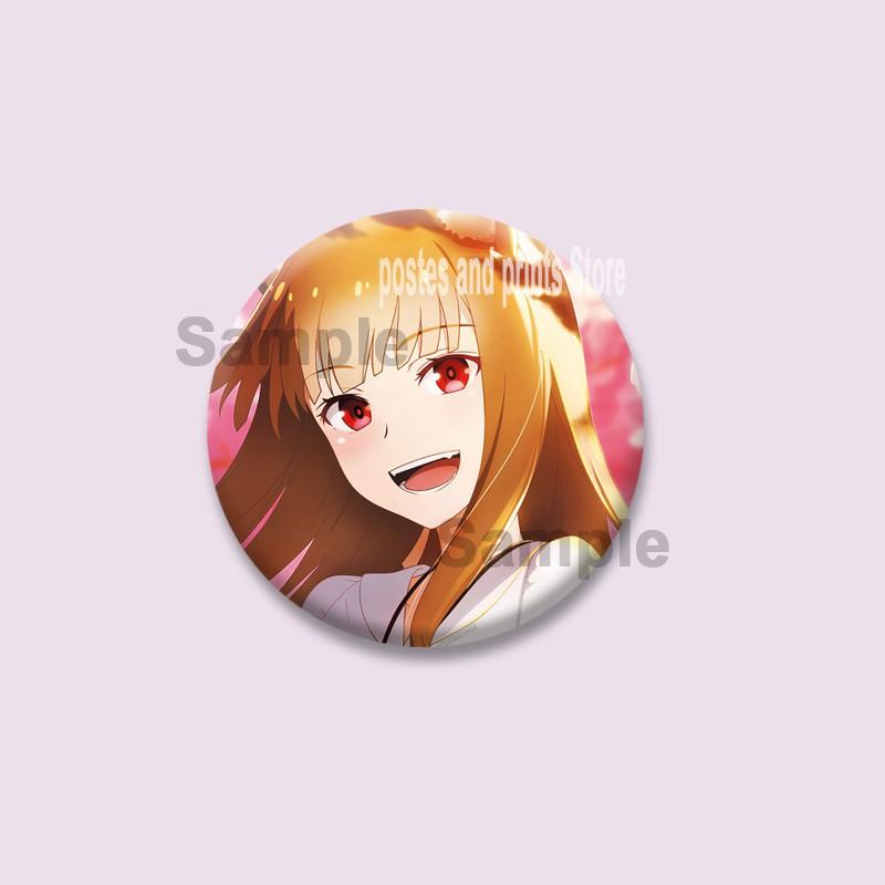 Cute Anime Spice and Wolf Enamel Badges Cartoon Manga Brooches for Backpacks Clothing Jewelry Accessories Circular Lapel Pins
