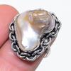 Biwa Pearl Handmade 925 Sterling Silver Jewelry Ring Size 7 I6B06