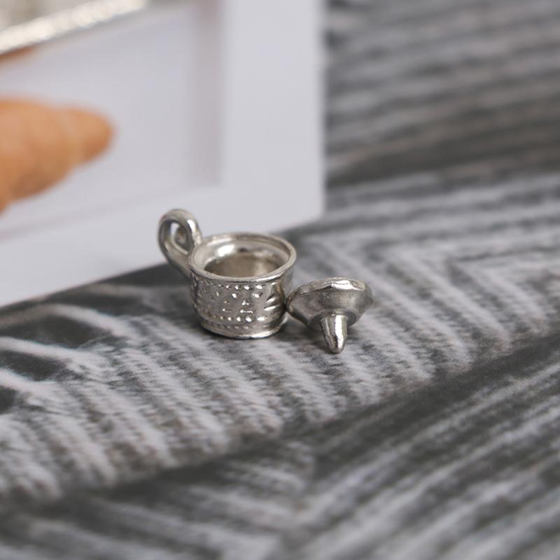 10 шт. 1/12 кукольный миниатюрный серебряный металлический поднос для чая и кофе, набор посуды