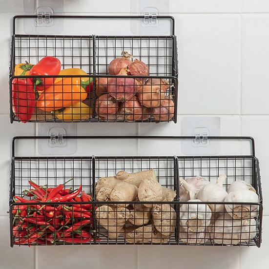 Настенная корзина для хранения вещей Прочная несущая конструкция с полостью Легко устанавливается Кухня