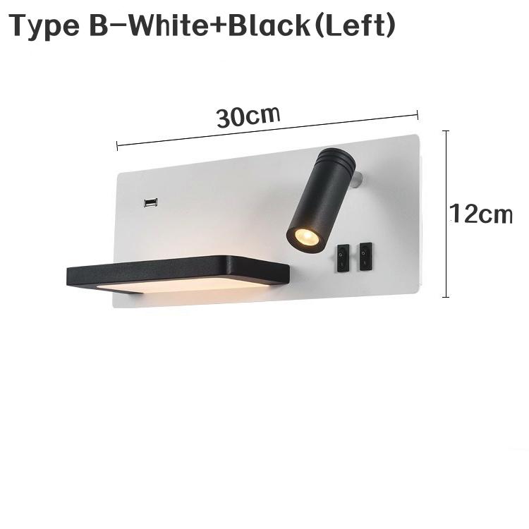 Светодиодные настенные светильники Nordic с USB-портом для зарядки, бра для спальни, кабинета, чтения, настенный светильник с выключателем