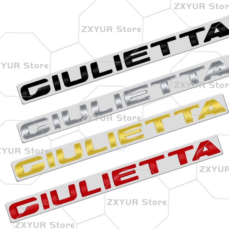 For Alfa Romeo Giulietta Giulia STELVIO Metal Emblem Car Sticker Letter Badge Decal Body Rear End Trunk Decor Accessories lhj566