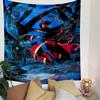 A sorcerer casts a spell within swirling mystical patterns and magic. Patterned tapestry for bedroom and living room home decor