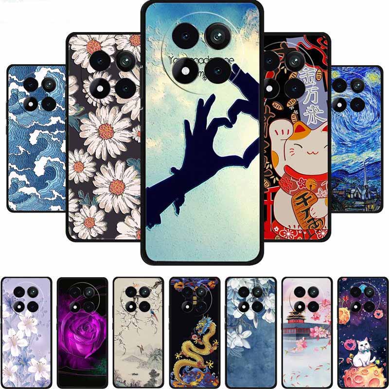3D Emboss Case For Xiaomi Redmi Note 15 Phone Case Flowers Black Silicone Soft Back Cover Coque For Redmi Note 15 Pro Plus Case