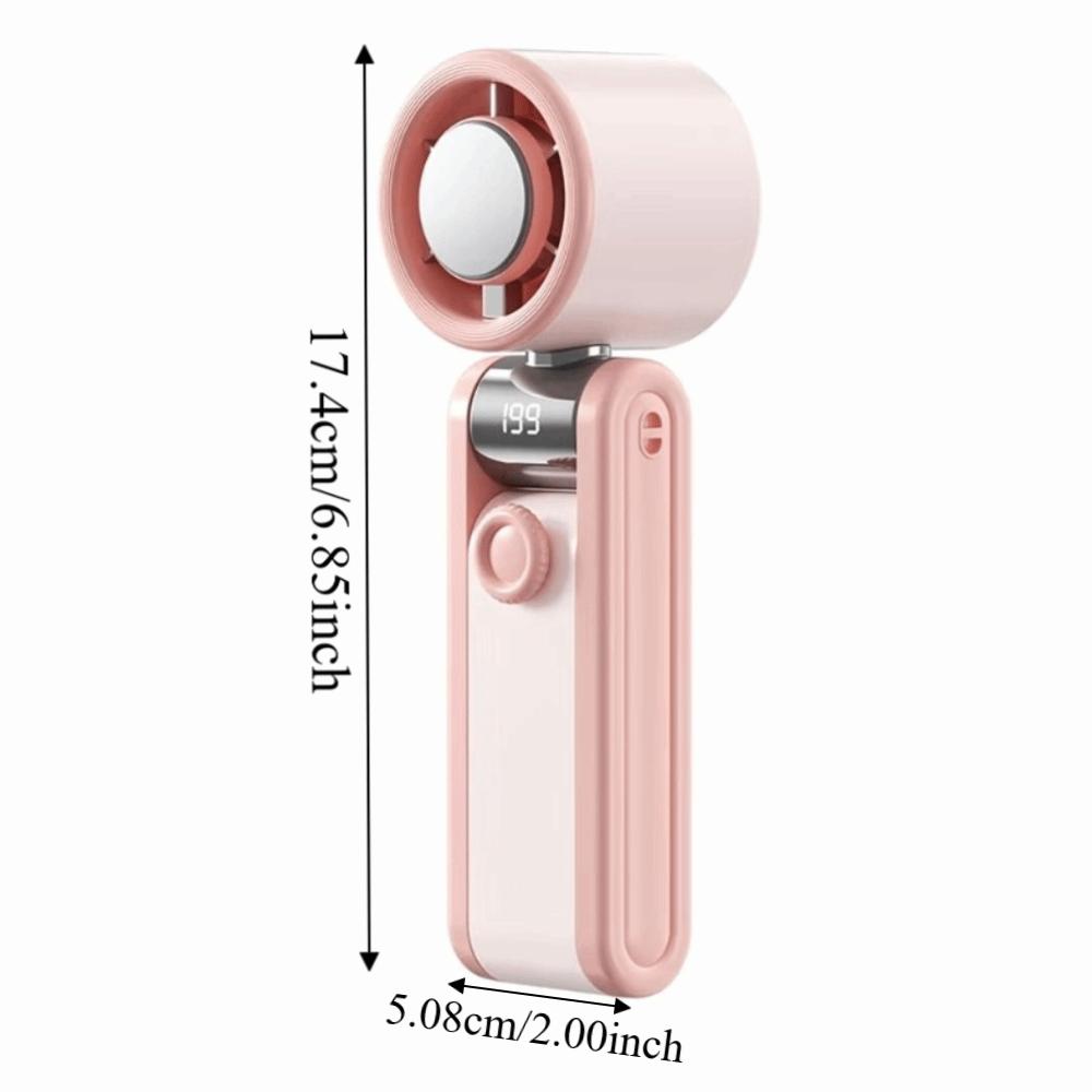 Digital Display Mini Pocket Fan Foldable Design Folding Cooling Fan Portable Desktop Fan Home Use