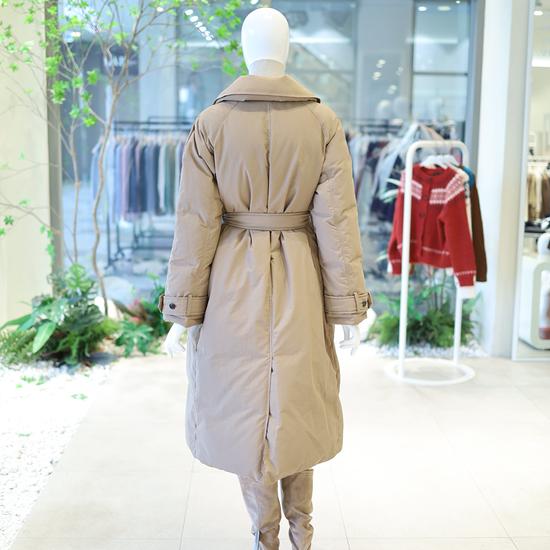 Длинное стеганое пальто Olive de Olive с поясом YP5WH252