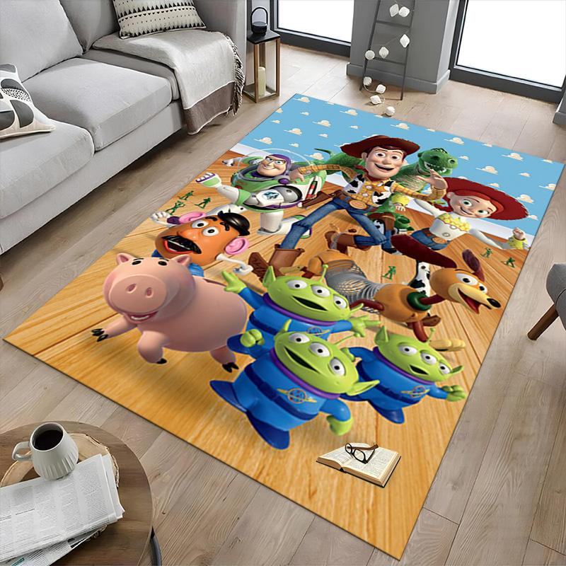 Toy Story Characters Carpet For Playroom Bedroom Living Room Sofa Home Decorkids Game Area Rug Nonslip Floor Mat