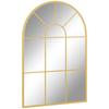 90 X 61cm Arched Grid Mirror - Gold Tone