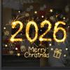 Merry Christmas Golden Style Window Stickers Holiday Indoor And Outdoor Glass Doors And Window Static Stickers
