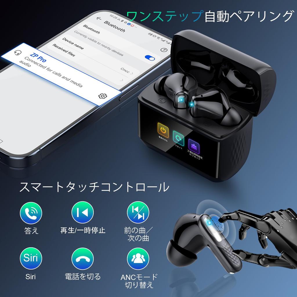 Беспроводные Bluetooth-наушники Новая модель Многофункциональный сенсорный экран с 5 эквалайзерами ИИ Умный поиск Bluetooth-наушников Шумоподавление До 48 часов