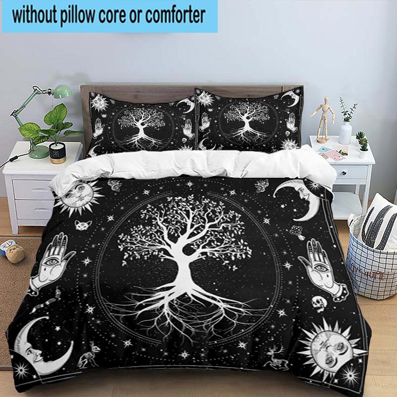 Tree Of Life Mandala 3pcs Bedding,Including 1pc Duvet Cover And 2pcs Pillowcases Perfect for Christmas,Ideal for Bedroom, Dormitory