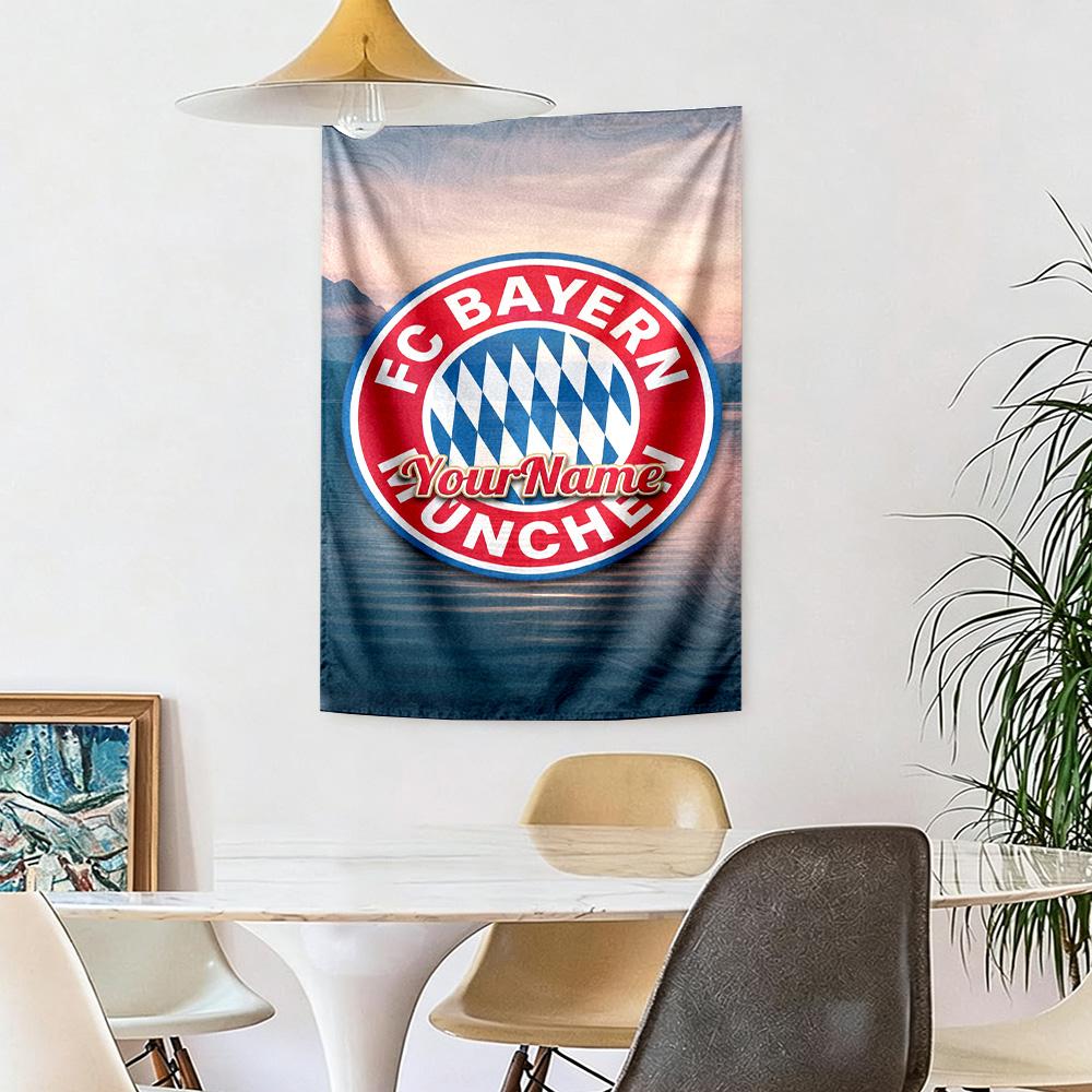 Bayern Munich Custom Your Name Wall Decor Tapestry Art For Pet Memorial Birthdaywedding Party Backdrop Family Gift
