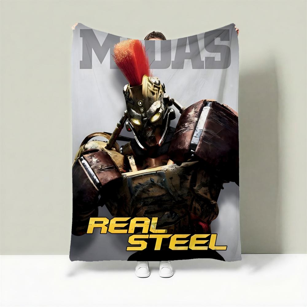 Movie R-Real Steel Throw Lightweight 240g Flannel Blanket Soft Skin-friendly for Summer Cooling