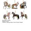 6Pcs Horse Christmas Ornament for Tree 2D Acrylic Hanging Decor Gift for Horse Lovers Elegant Holiday Keepsake Decoration