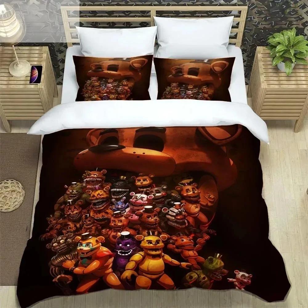 F-Five-Nights At Freddy´s FNAF Постельное белье Комплект постельного белья King Twin Double Boys Постельное белье из микрофибры или полиэстера Пододеяльник