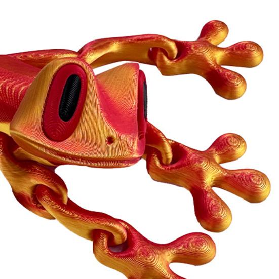 Магнит на холодильник с лягушкой, напечатанный на 3D-принтере, подвижные суставы, игрушка-непоседа в виде лягушки, артикулированное животное