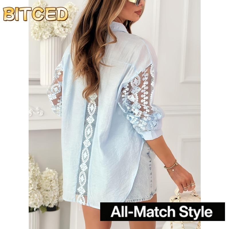 BITCED Женские модные повседневные блузки и рубашки с длинным рукавом