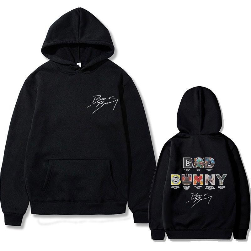 Rapper Bad Bunny Music Album Cover Graphic Hoodie Men Women Hip Hop Oversized Hooded Tracksuit Male Casual Fleece Cotton Hoodies