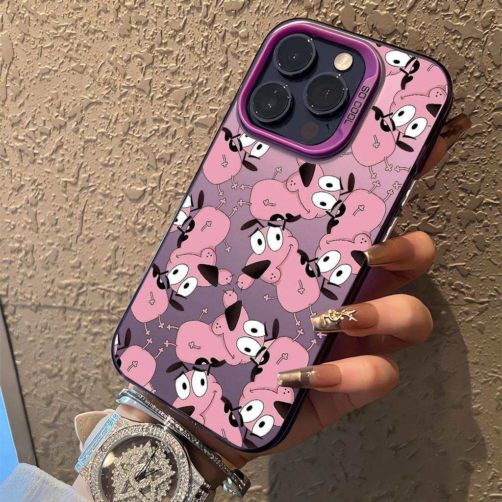 Горячий СМЕЛЫЙ Трусливый Пес Чехол для Телефона для IPhone 16 15 14 13 12 11 Mini Pro Max X XR XSMAX 8 7 Plus Противоударный Матовый Задний Чехол