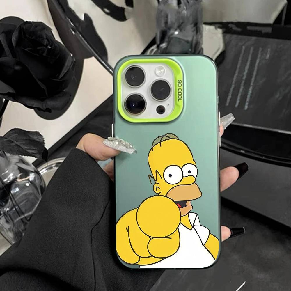 Чехол для телефона Anime T-The S-Simpsons-s для IPhone 16 17 15 14 12 13 Pro Max Белый цвет Ударопрочный чехол