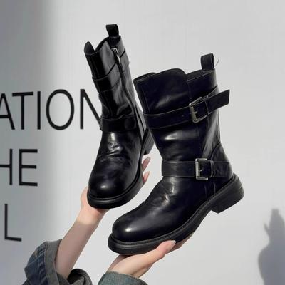 Ботинки Maillard из коровьей кожи, винтажная кожа, полусапоги, женские ботильоны с ремешком и пряжкой, на толстой подошве, ботинки Мартин, облегающие ботинки