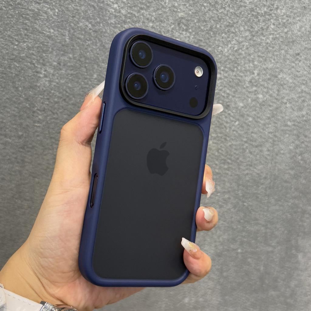 Роскошный оранжевый матовый прозрачный чехол для телефона для iPhone 17 Pro Max 17Pro 17 Металлические кнопки Ощущение кожи Ударопрочный защитный чехол
