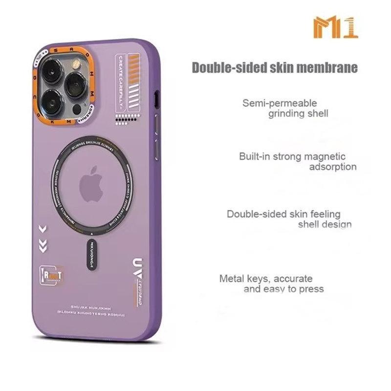 Матовый магнитный чехол для iPhone 12 13 14 15 16 Pro Max Megsafe Wireless Charge Матовая задняя крышка с металлической рамкой объектива и кнопками