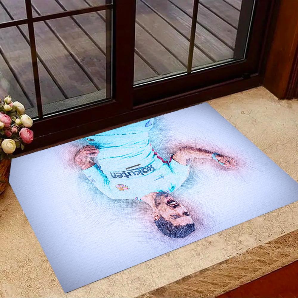 Ecuadorian Football Legend Floor Mat Perfect for Game Room Dormitory Kitchen Entryway Anti-slip Rug Anime Office Decor
