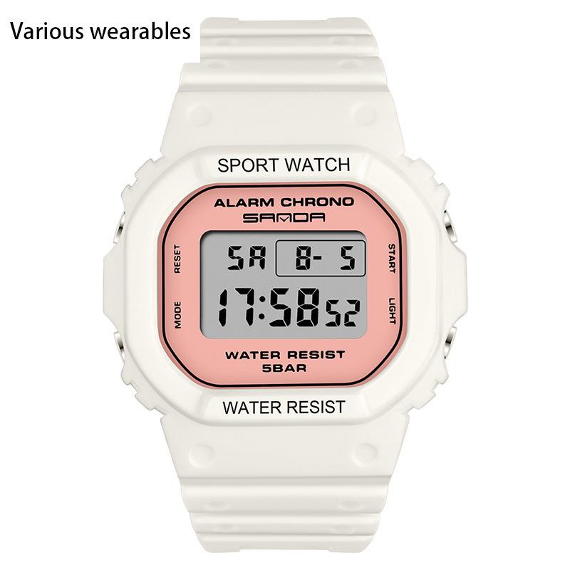 Квадратные многофункциональные электронные часы спортивные часы водонепроницаемые светящиеся в темноте студенческие модные часы