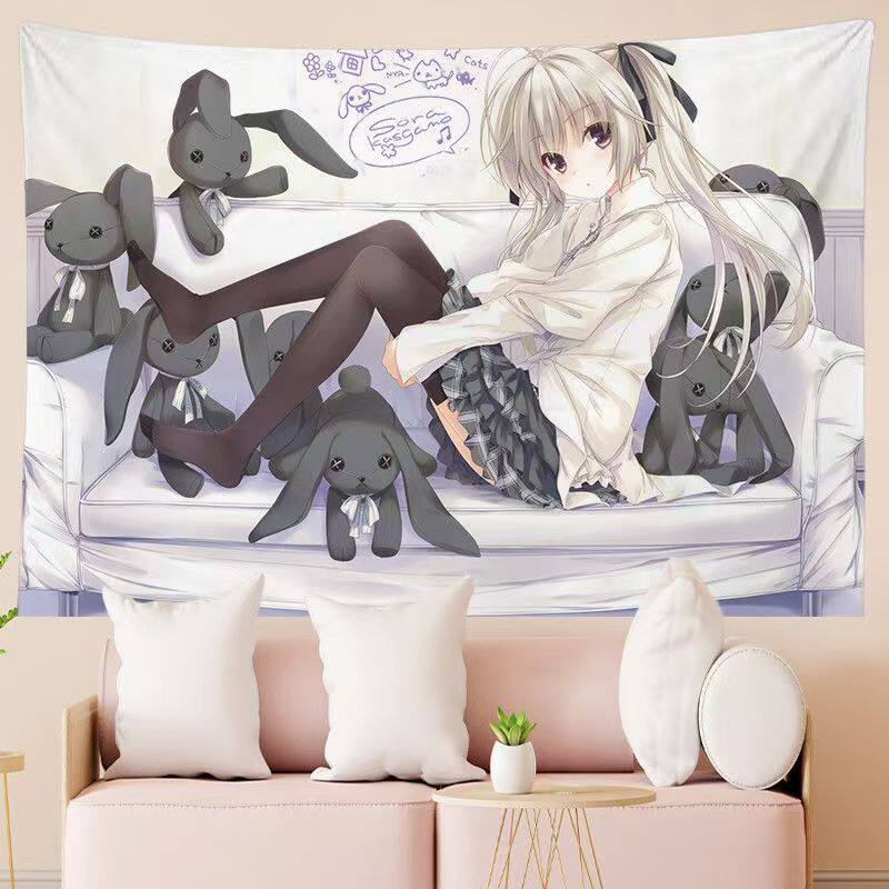 Yosuga no Sora Сора Касугано Гобелен Кавайная Аниме Девушка Настенное Полотно 2D Отаку Декор для Спальни Общежития Мягкая Печать Настенное Искусство