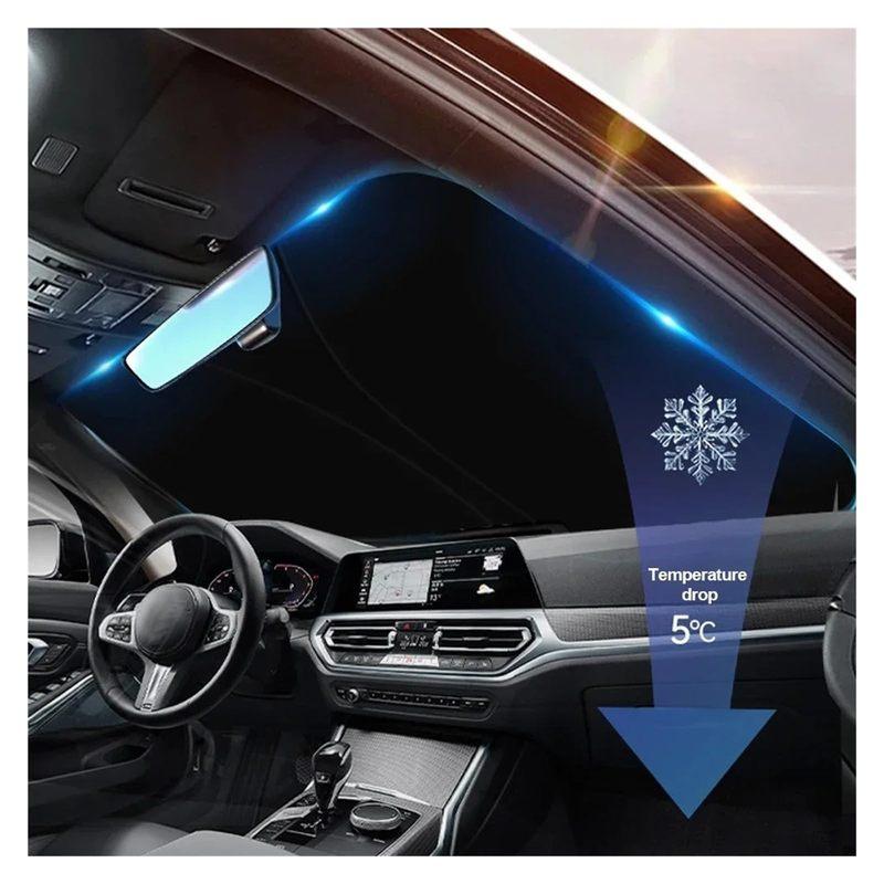 Foldable Car Windshield Sun Shade, Universal Summer Heat Insulation & UV Blocking Front Window Sun Visor