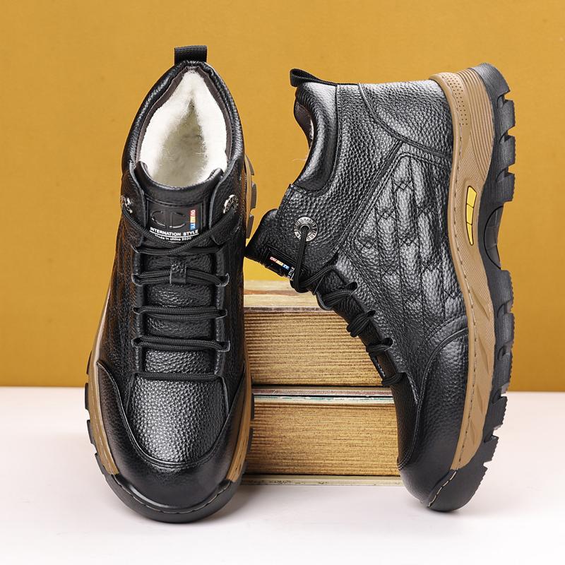 Качественная резиновая противоскользящая износостойкая подошва, уличная повседневная обувь, бренд, мужская универсальная кожаная обувь, модная обувь для хайкинга и спорта