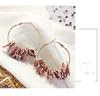 Korean Version Of The Popular Personality Temperament Jewelry Wild Net Red Cloth Flower Long Earrings Statement Earrings