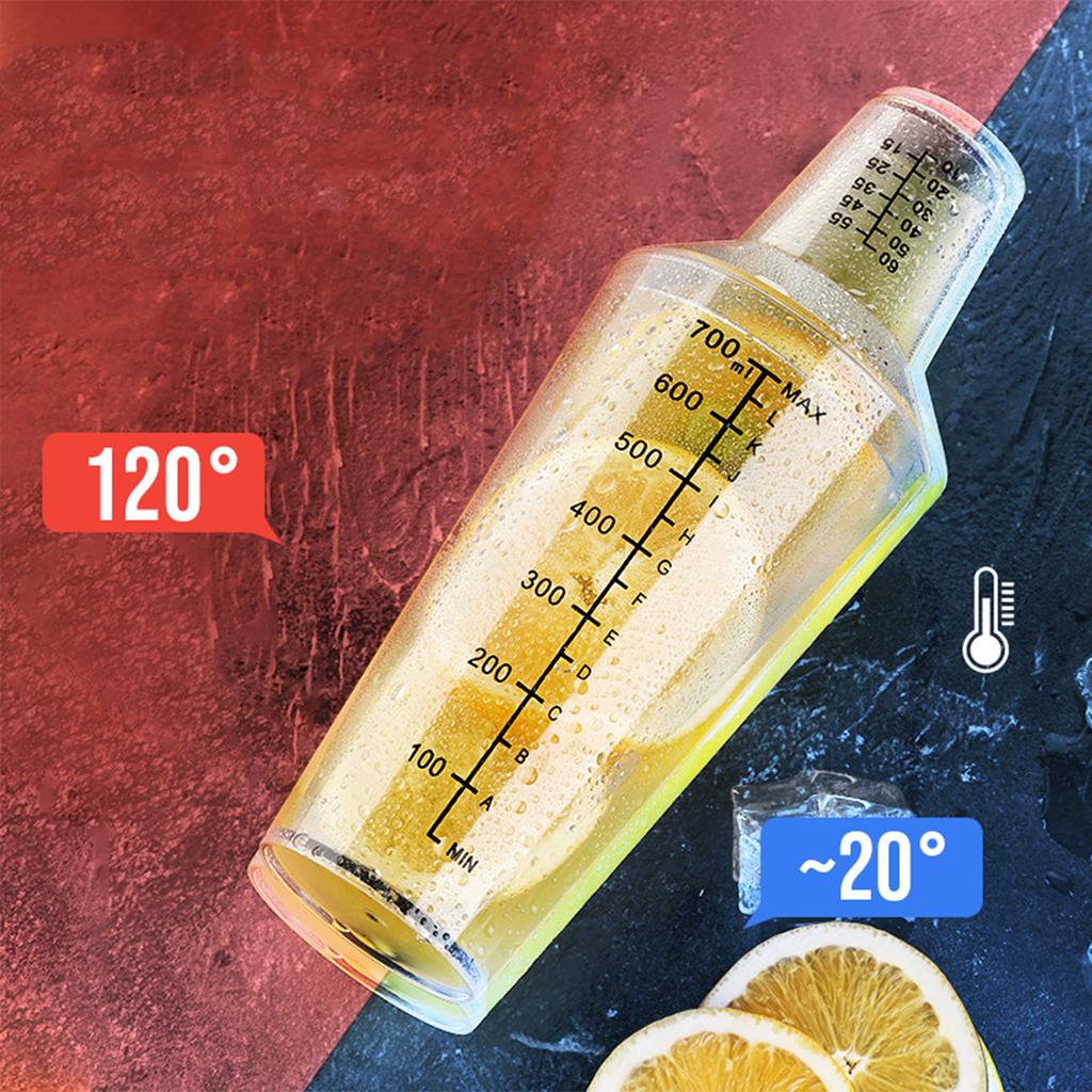 Набор шейкеров для коктейлей со шкалой 700 мл ПК, устойчивый к холоду и жаре, барменский миксер, инструмент для магазина молочного чая