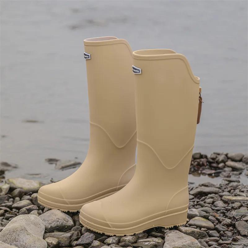 Fashion 2024 New Rain Boots High-top Same Style for Men Women Waterproof Shoes Long Boots Rubber Shoes Lightweight Non-slip Overshoes