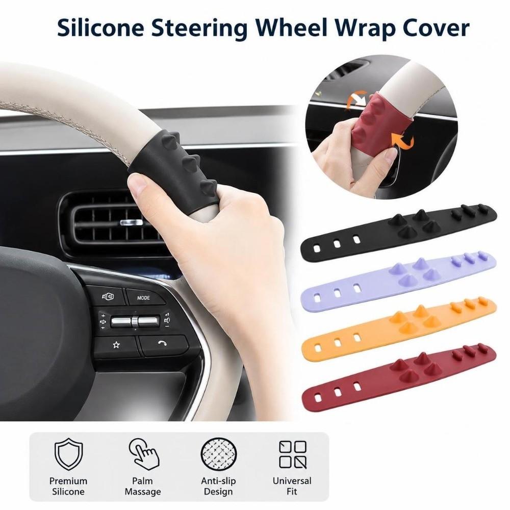 Palm Relief Grip Steering Wheel Wrap Cover Anti-Slip Steering Wheel Massage Band Car Interior