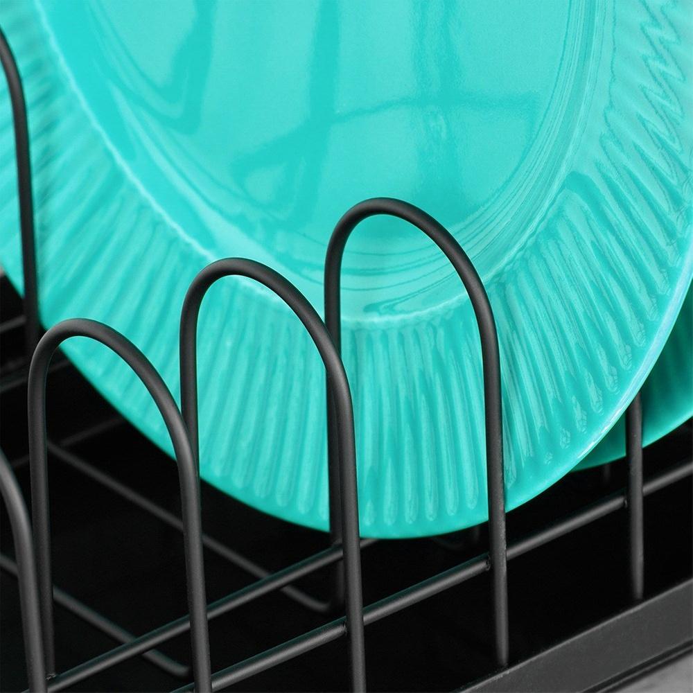 Black dish drying rack 39x16x14.5 cm
