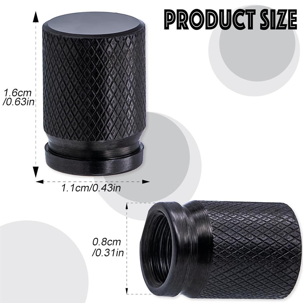 4Pcs Premium Tire Valve Stem Caps with O Rubber Seal, Universal Dustproof Car Air Stem Covers for Cars Bikes & All Vehicles