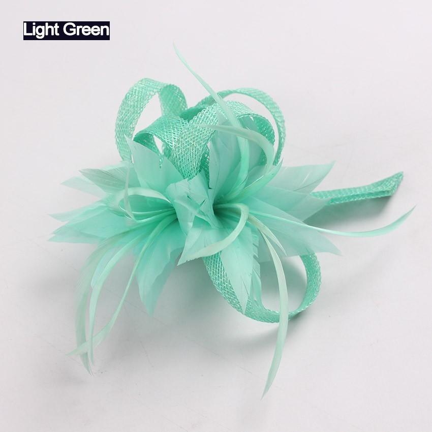 Women Chic Fascinator Hat Cocktail Brooch Wedding Headpiece Church Headwear Party Feather Hair Accessories Sinamay Fascinators