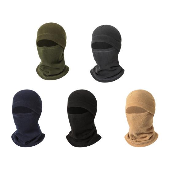 2Pcs/Set Winter Hat Scarf Set Solid Color Polar Fleece Thickened Riding Hat Adjustable Drawstring Neckerchief Set