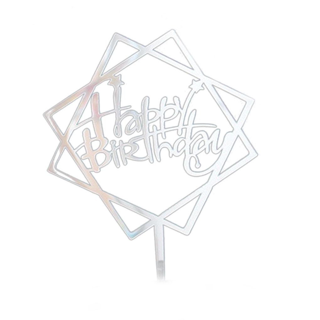 Двухслойная квадратная звезда для торта, акриловая палочка для кекса, украшение на день рождения, десерт