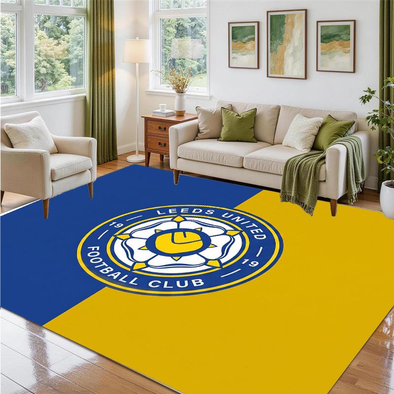 Коврик с дизайном футбольного клуба Leeds United из кристаллического бархата, мягкий декоративный коврик для спальни, прихожей