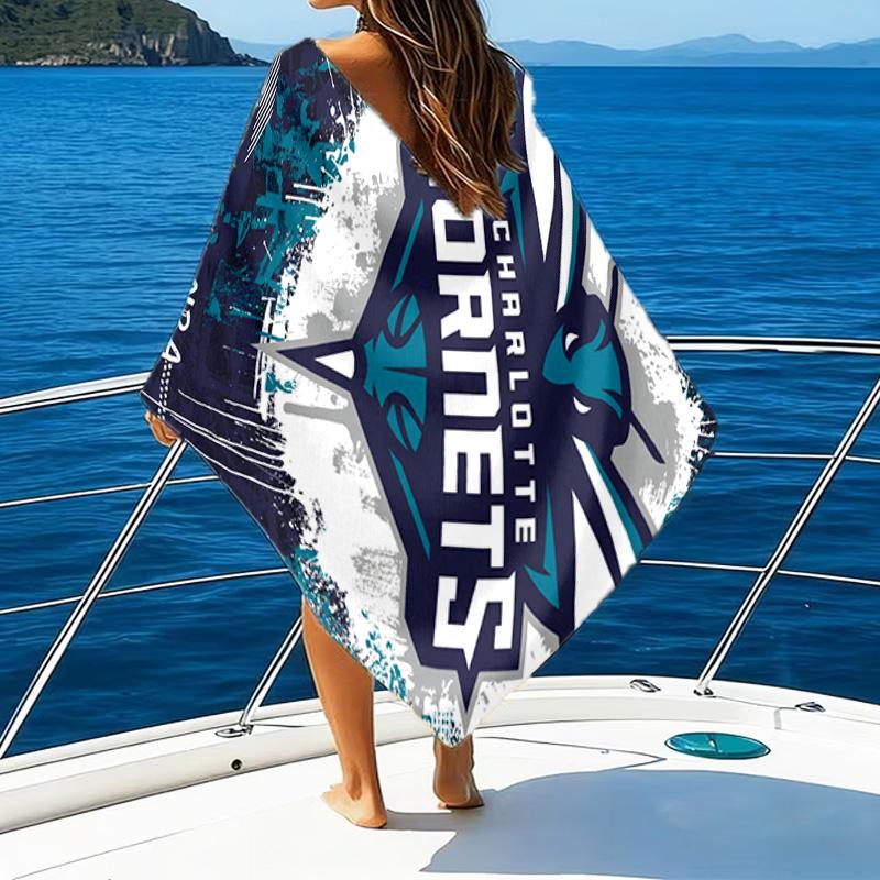 Charlotte-Hornets Logo Quick-Dry Microfiber Beach Towel Super Soft & Absorbent for Bath, Beach, Travel Bath Time Accessory, Fan gifts