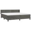 3130920 vidaXL Lit à sommier tapissier et matelas Gris foncé 200x200cm Velours