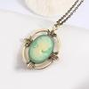 Vintage Style Bronze Light Blue Cameo Necklace The Vampire Diaries Katherine Beauty Head Pendant Necklace For Women