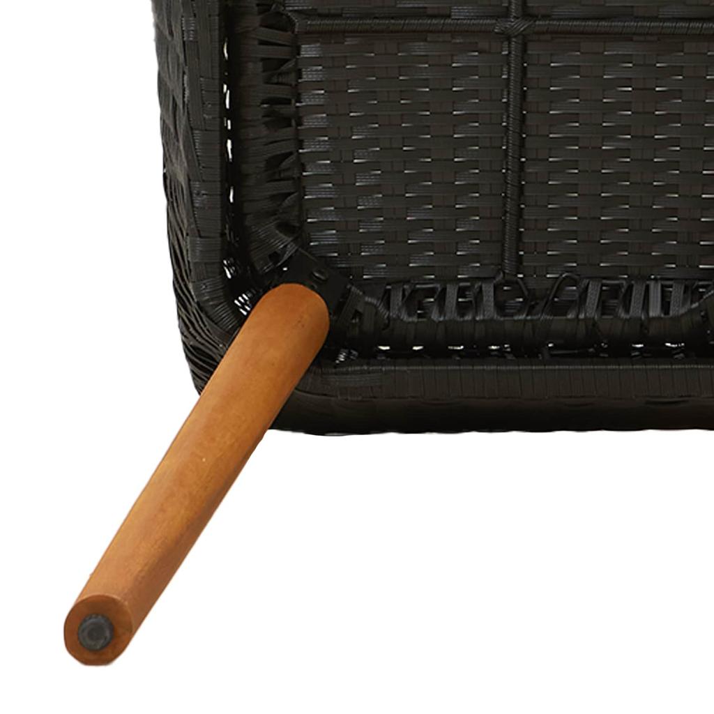 Garden Dining Set with Cushions 5 pcs Black Poly Rattan